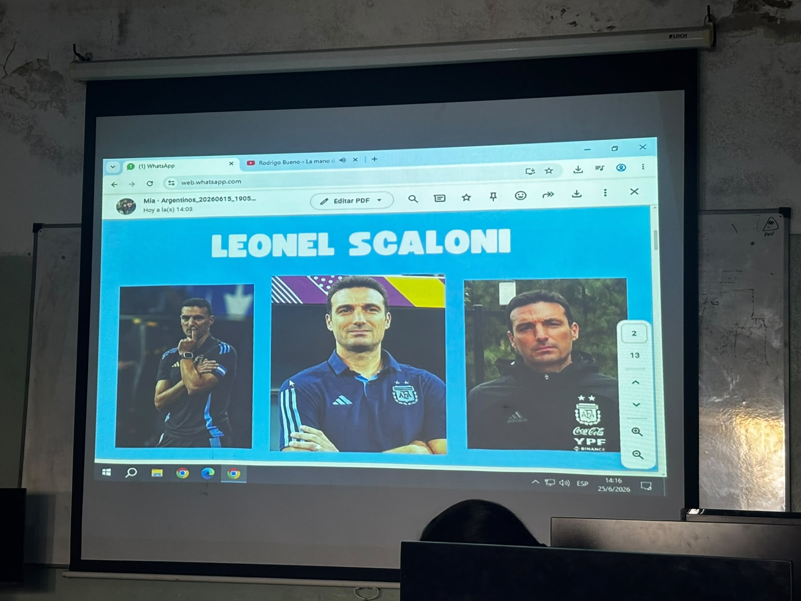 Presentación sobre Leonel Scaloni y destinos turísticos