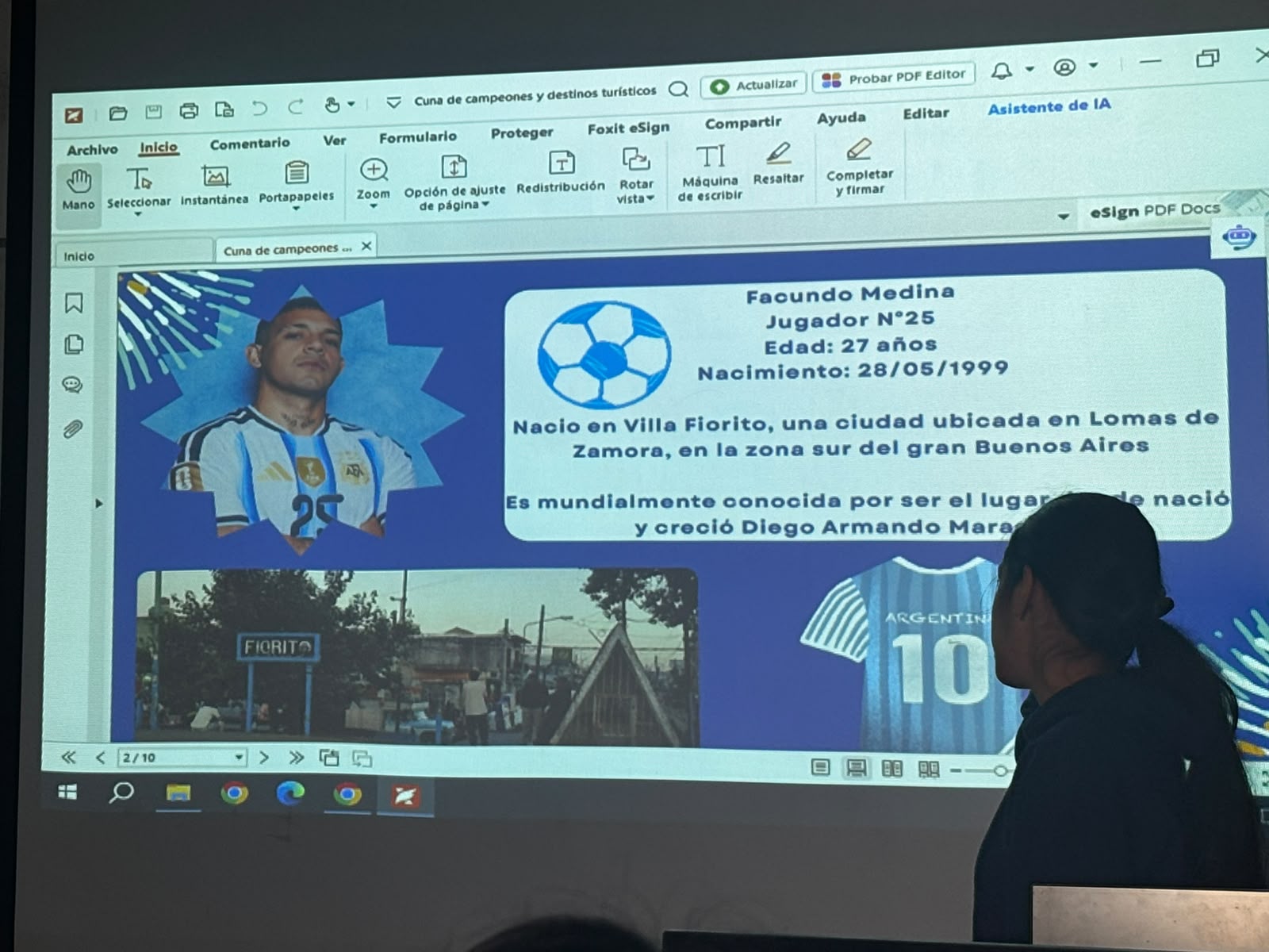 Presentación sobre Facundo Medina y Villa Fiorito